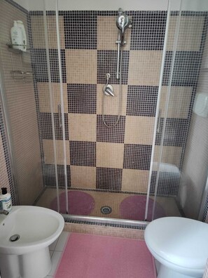Dusche, Haartrockner, Bidet, Handtücher