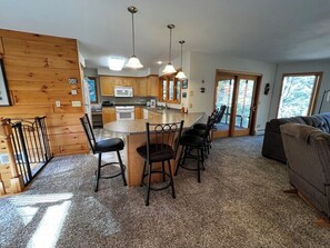 Fridge, microwave, oven, stovetop - A Spacious Lake House with Private Dock (Orr)