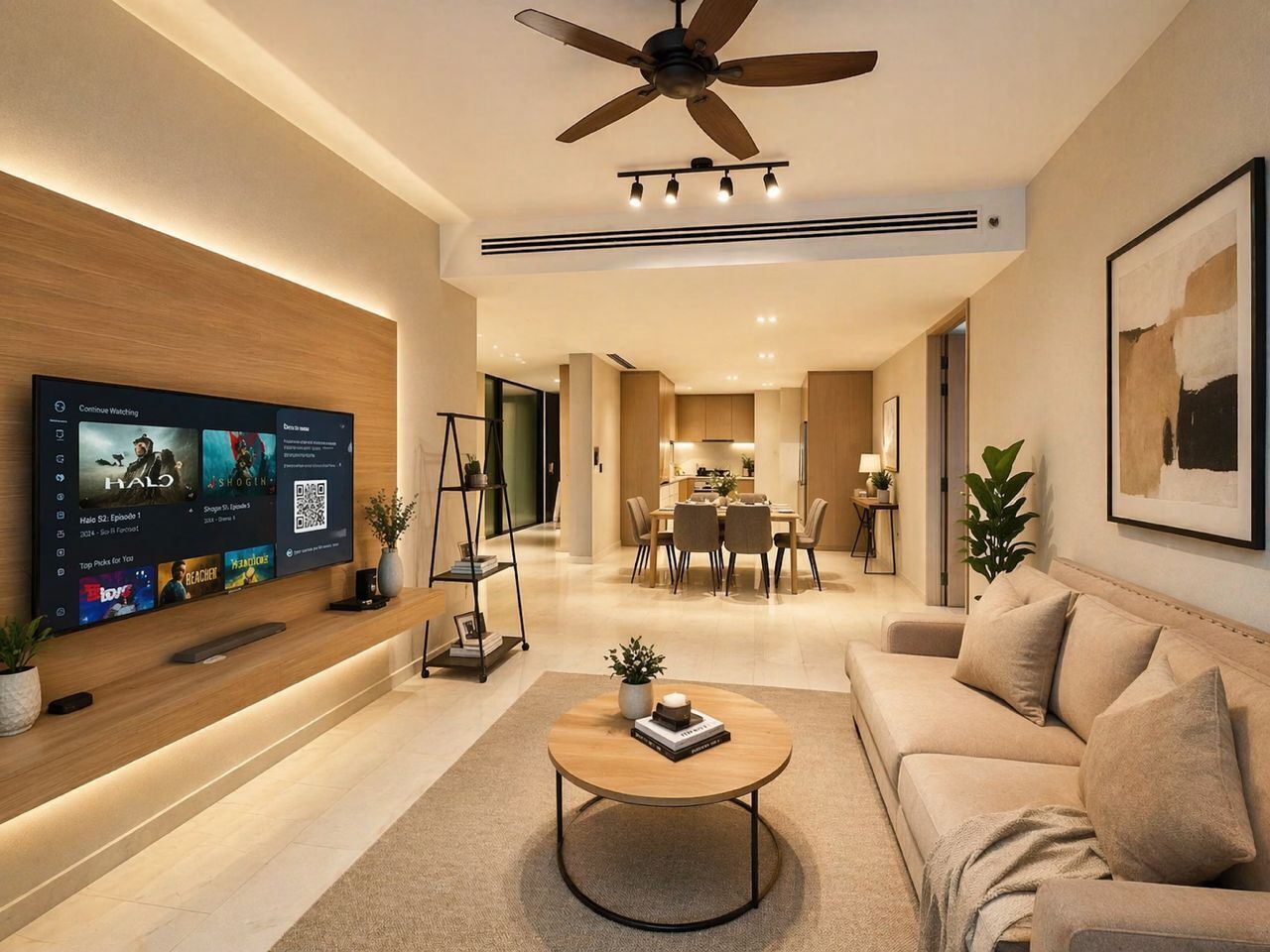 Departamento presidencial | Área de sala de estar | Smart TV de 55 pulgadas con canales digitales 