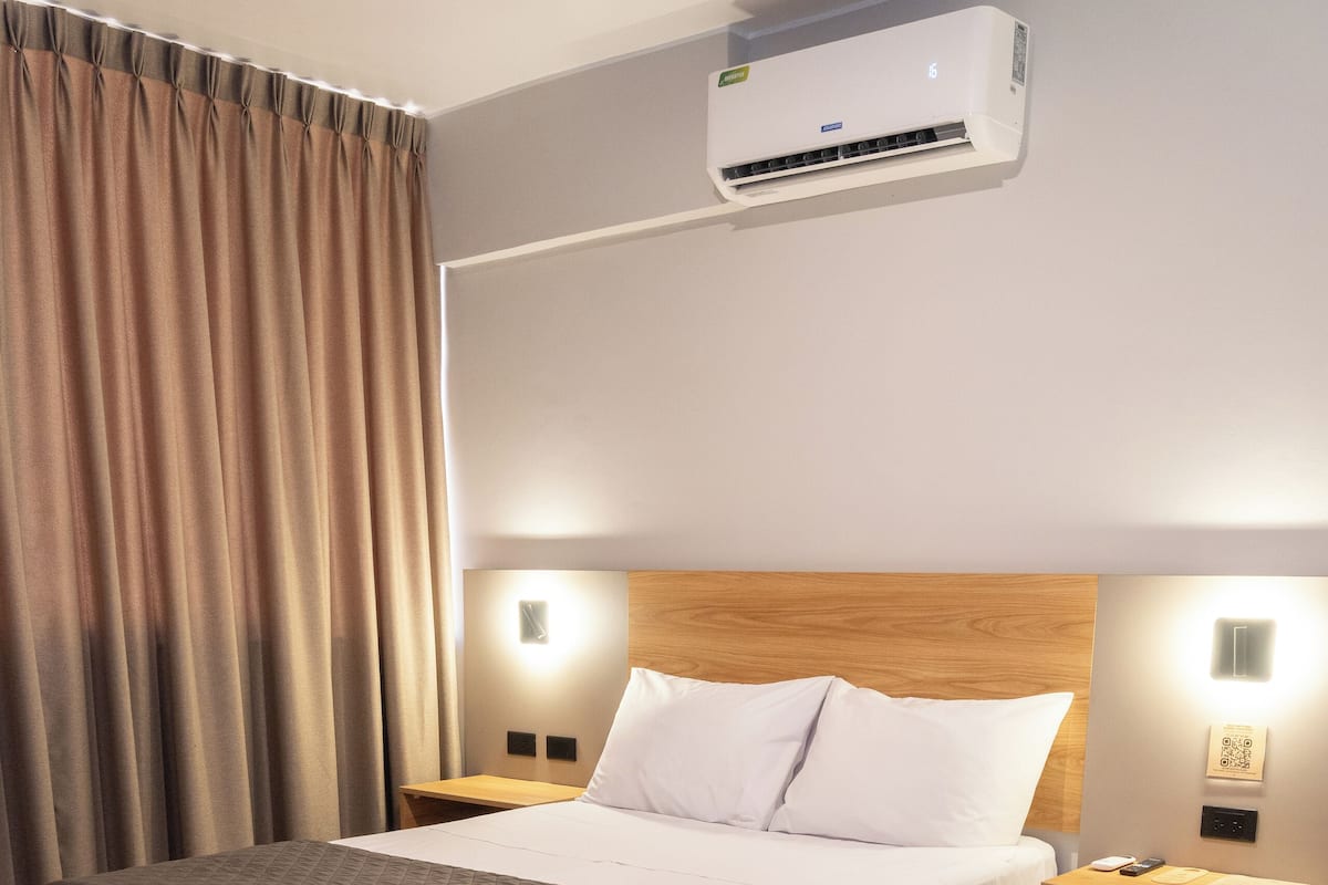 In-room safe, desk, laptop workspace, blackout drapes