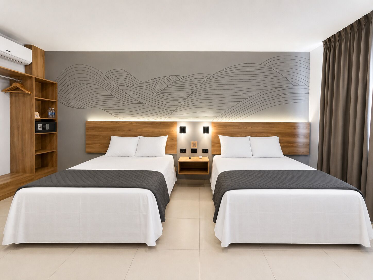 Deluxe Twin Room | In-room safe, desk, laptop workspace, blackout drapes