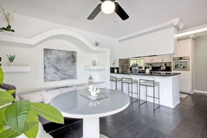 House, Multiple Beds, Pool Access, Pool View (O-side Oasis) | Private kitchen | Fridge, microwave, oven, stovetop - O-side Oasis - Luxury Stay for 7 (Oceanside)