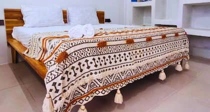 Luxury apartment 90m to Paje Beach zanzibar WIFI TV AC walk to shops & beach