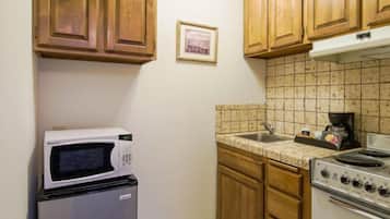 Fridge, microwave, coffee/tea maker