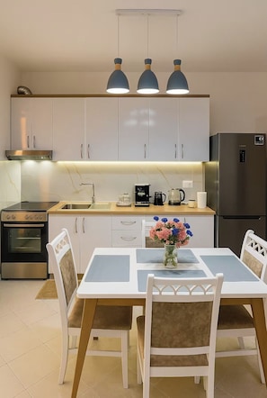 Microwave, oven, coffee/tea maker, electric kettle - Charming 1-bedroom apartment with AC, WiFi in superb Tiranë (Tiranë)