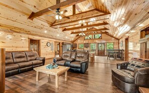 Smart TV, fireplace, video games, foosball