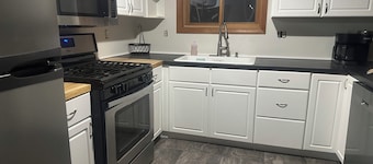Peaceful cabin hideaway with fire pit & hot tub only 3 blocks from Walloon Lake