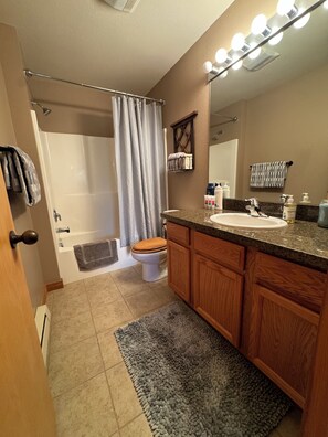 ヘアドライヤー、タオル、石鹸、トイレットペーパー