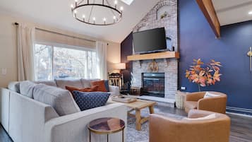 Smart TV, fireplace, video games, books