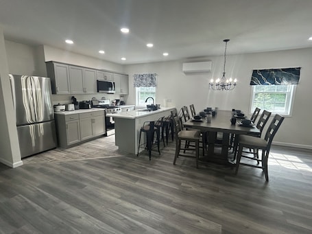 Private kitchen. Welcome to New Paltz. Charming 3-bedroom house with AC, WIFI,