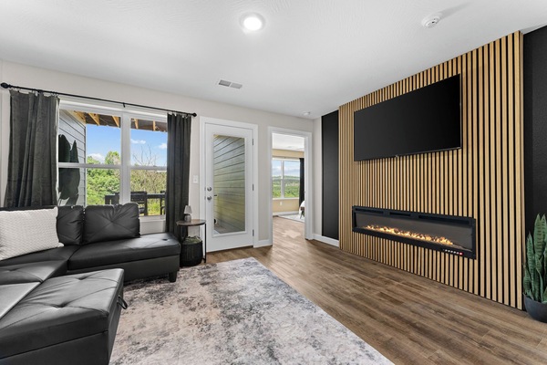 Una Smart TV, una chimenea