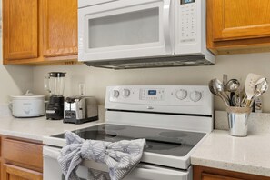Microwave, oven, stovetop, dishwasher