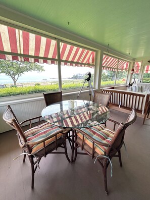 Dining - Beachfront Cottage with panoramic views of Long Island Sound in Madison CT (Madison)