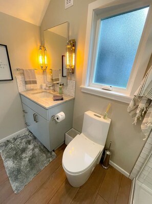 Secador de pelo y papel higiénico