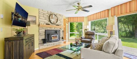 Smart TV, fireplace
