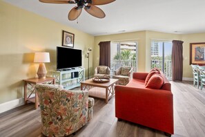 TV - Oceanfront 8BR villa with beach access, pool, and views-perfect for unforgettable group getaways! (North Myrtle Beach)