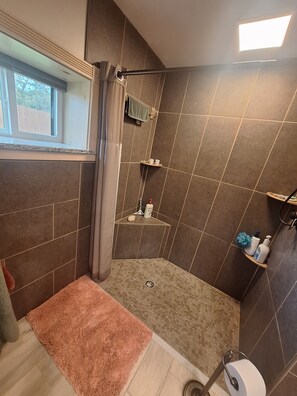 Dusche, Haartrockner, Handtücher