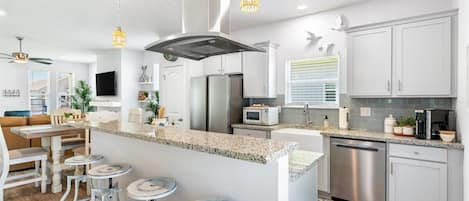 Microwave, oven, stovetop, dishwasher
