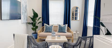 Design Apartment, 2 Bedrooms, Non Smoking, Balcony | Living area | Flat-screen TV