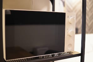 Microwave, stovetop, toaster, rice cooker