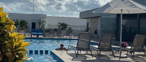 Outdoor pool, a heated pool