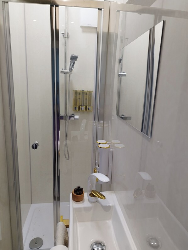 Shower, hair dryer, towels - Central 1 Bed Studio - Garden, Wifi, Long Stays (London)