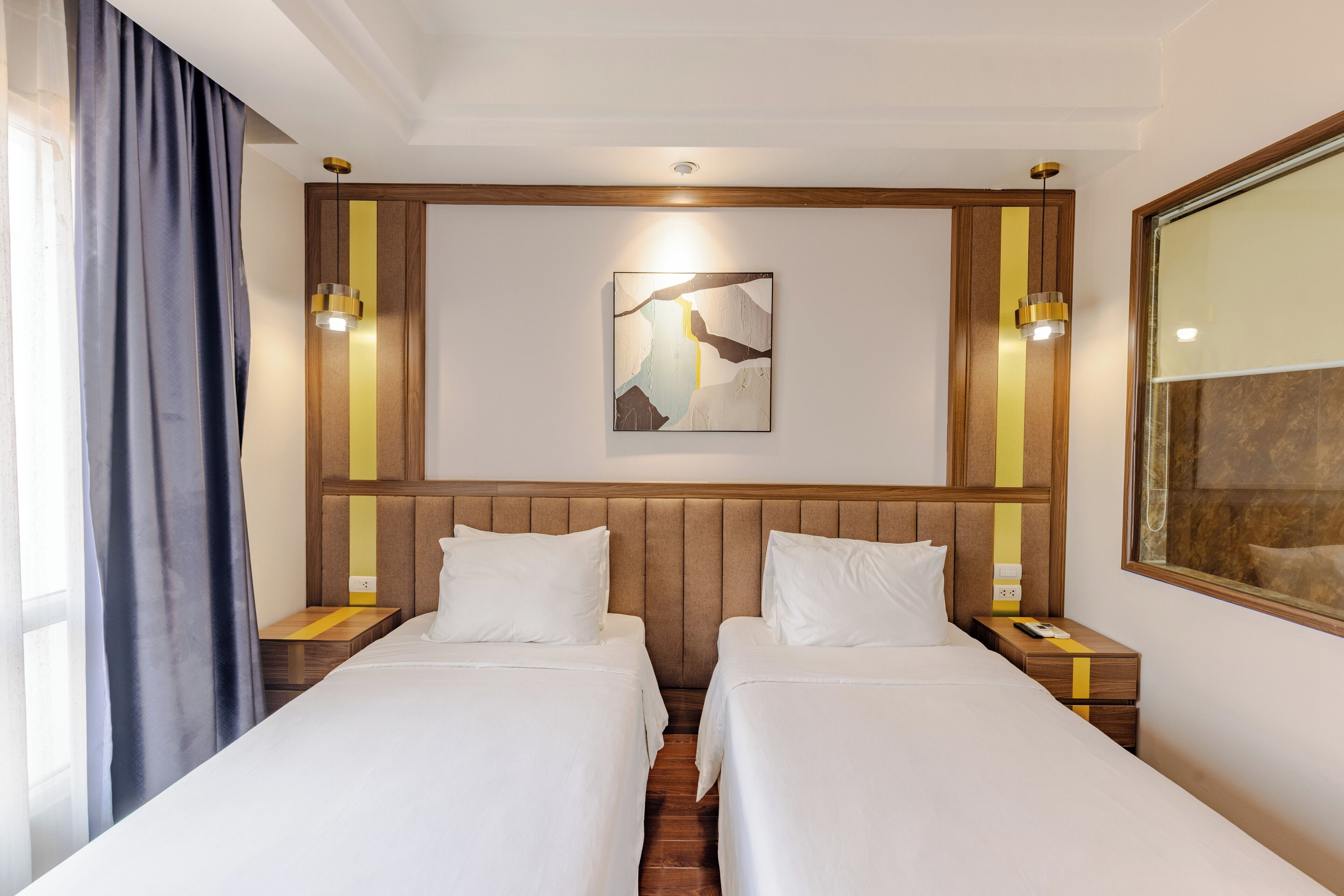 Quarto casal ou duplo luxo, para não fumantes, vista para a cidade | Roupas de cama premium, camas com colchões pillow-top