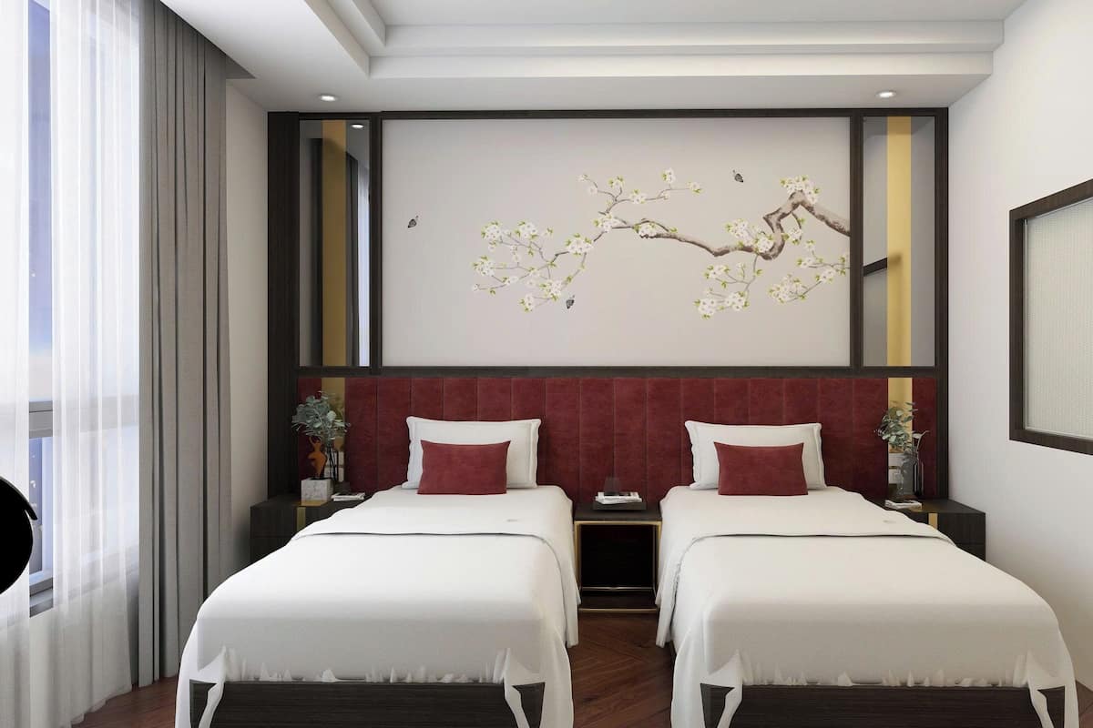 Kamar Double atau Twin Deluks, Bebas Asap Rokok, pemandangan kota | Seprai premium, bantalan ekstra lembut, brankas, dan meja kerja