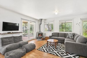 TV, fireplace, DVD player