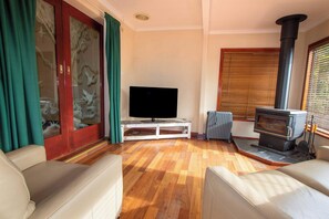 Télévision, cheminée