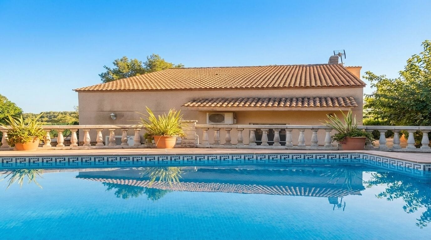 Una piscina al aire libre, una piscina climatizada