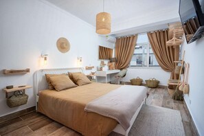 2 makuuhuonetta, silitysrauta/-lauta, vauvan matkasänky, ilmainen Wi-Fi