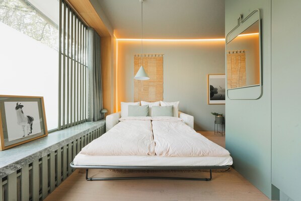 1 habitación, tabla de planchar con plancha, wifi y ropa de cama 