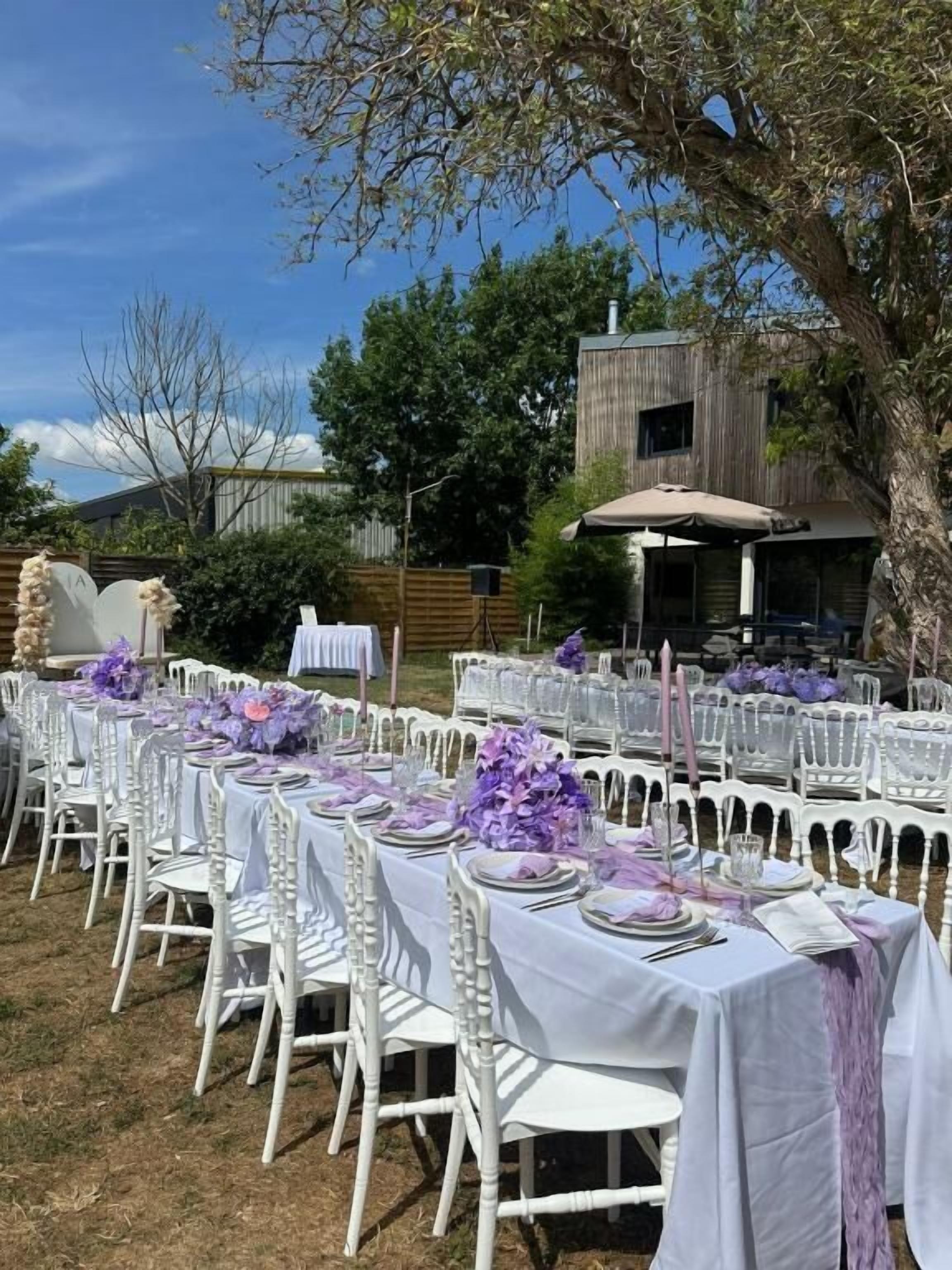 Outdoor banquet area