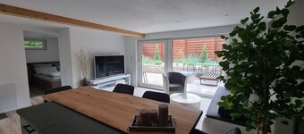 Modern vacation bungalow in the Neuhof forest settlement on the Großer Wünsdorfer See lake