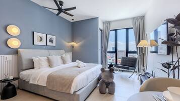 Classic-studio, 1 suuri parisänky, kaupunkinäköala | Ilmainen Wi-Fi