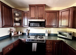 Fridge, oven, stovetop, dishwasher