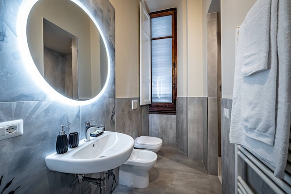 Dusche, Haartrockner, Shampoo