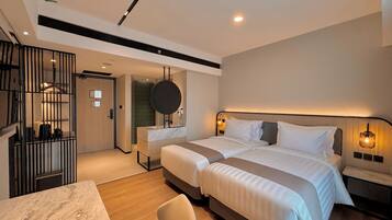Deluxe Twin Room, City View | In-room safe, desk, free WiFi, bed sheets