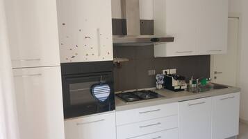 Fridge, oven, dishwasher, coffee/tea maker