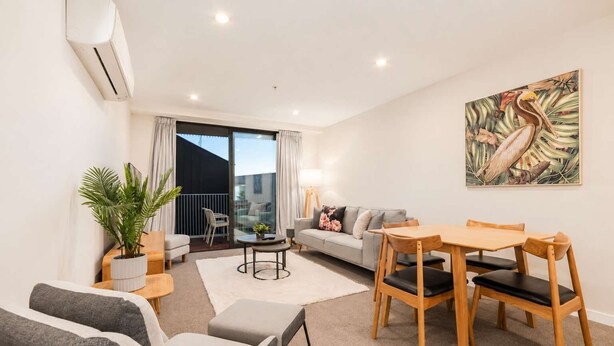 TV - CBD 2BR | Opposite One NZ Stadium | Laundry (Christchurch)