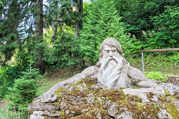 Skulptur, \"Fels, Kofferraum, Wald, Rasen-Verzierung, Bedrock, Dschungel, Wald