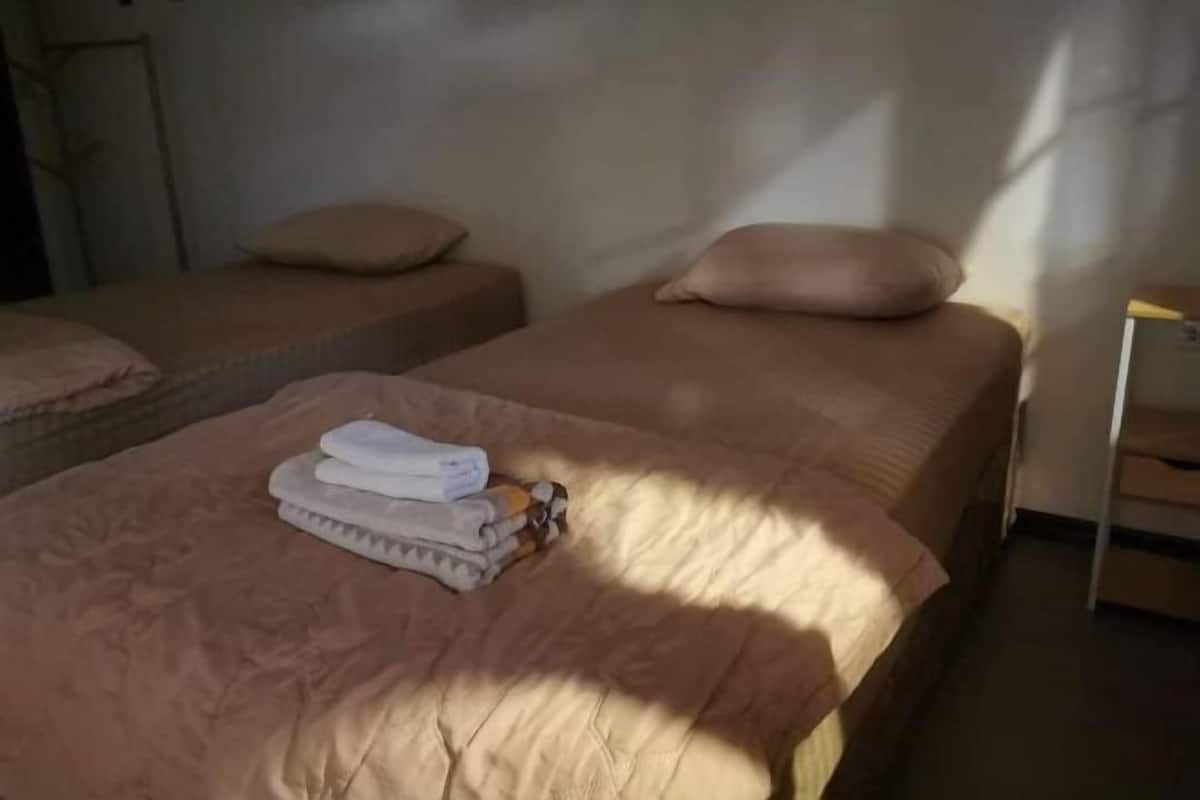 Desk, free WiFi, bed sheets