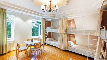 Felles sovesal – standard, hageutsikt (Share Bunk Room Number 4) | Skrivebord, skrivebord for bærbar PC, wi-fi (inkludert) og sengetøy