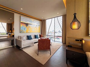 Soma Suite | Living area | 55-inch Smart TV with digital channels, tablet