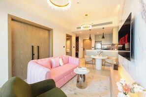 Deluxe Apartment, 1 Bedroom | Living area - KeyRock Living - Golf Gate Apartment  (Dubai)