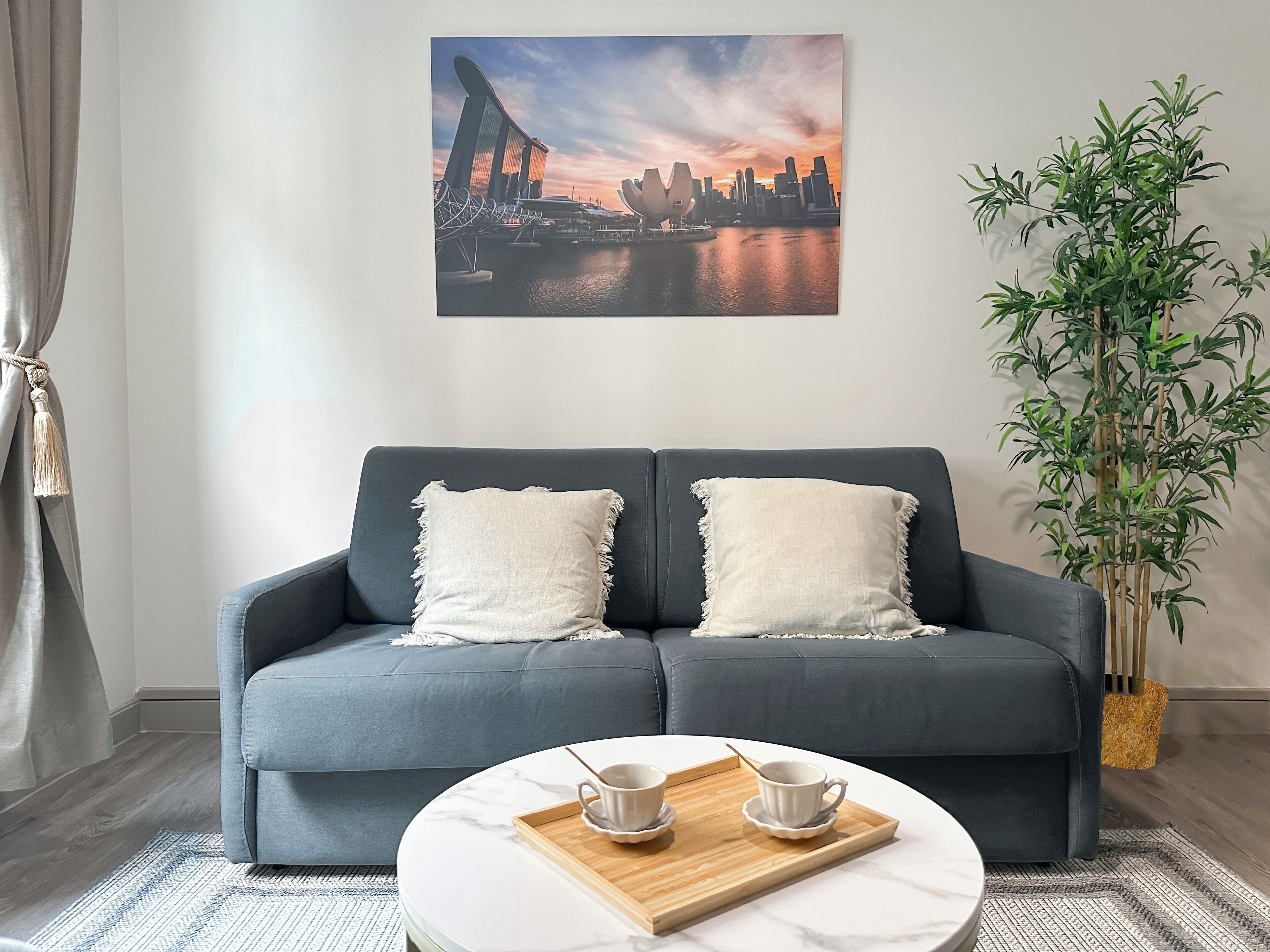 标准开间, 庭院景观 | 起居区 | 80-厘米智能电视（配备数码频道）