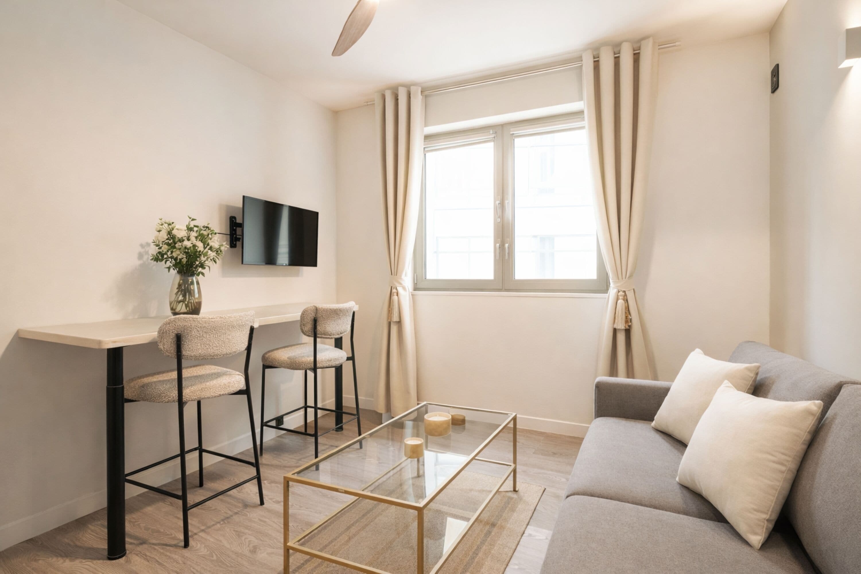 Standard Studio, Courtyard View | Living area | 80-cm Smart TV with digital channels
