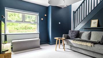 TV, fireplace, offices