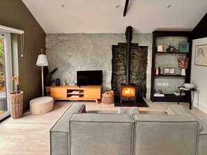 Télévision, cheminée